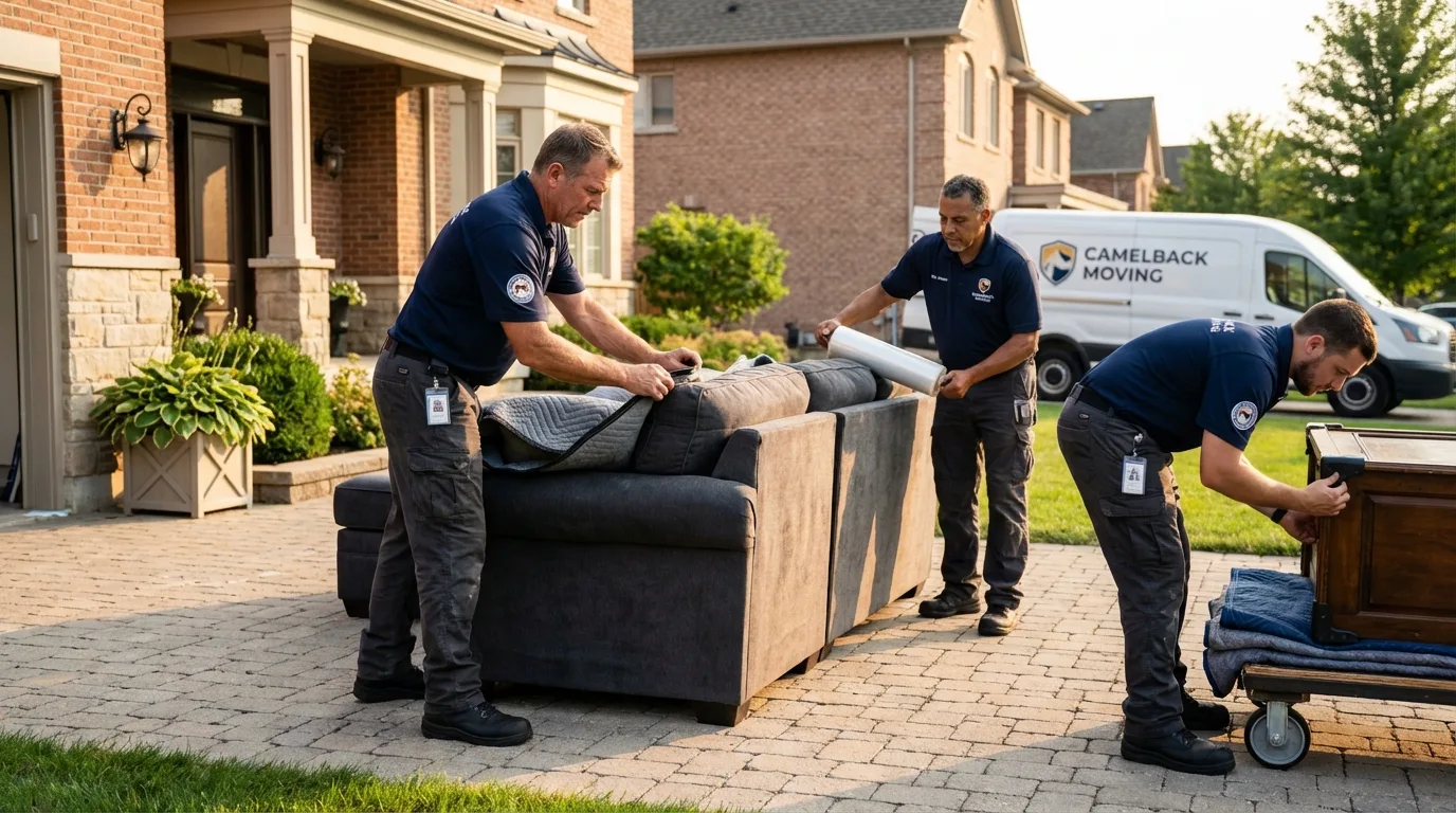 Large estate moving crew wrapping furniture in Van Buren, AR